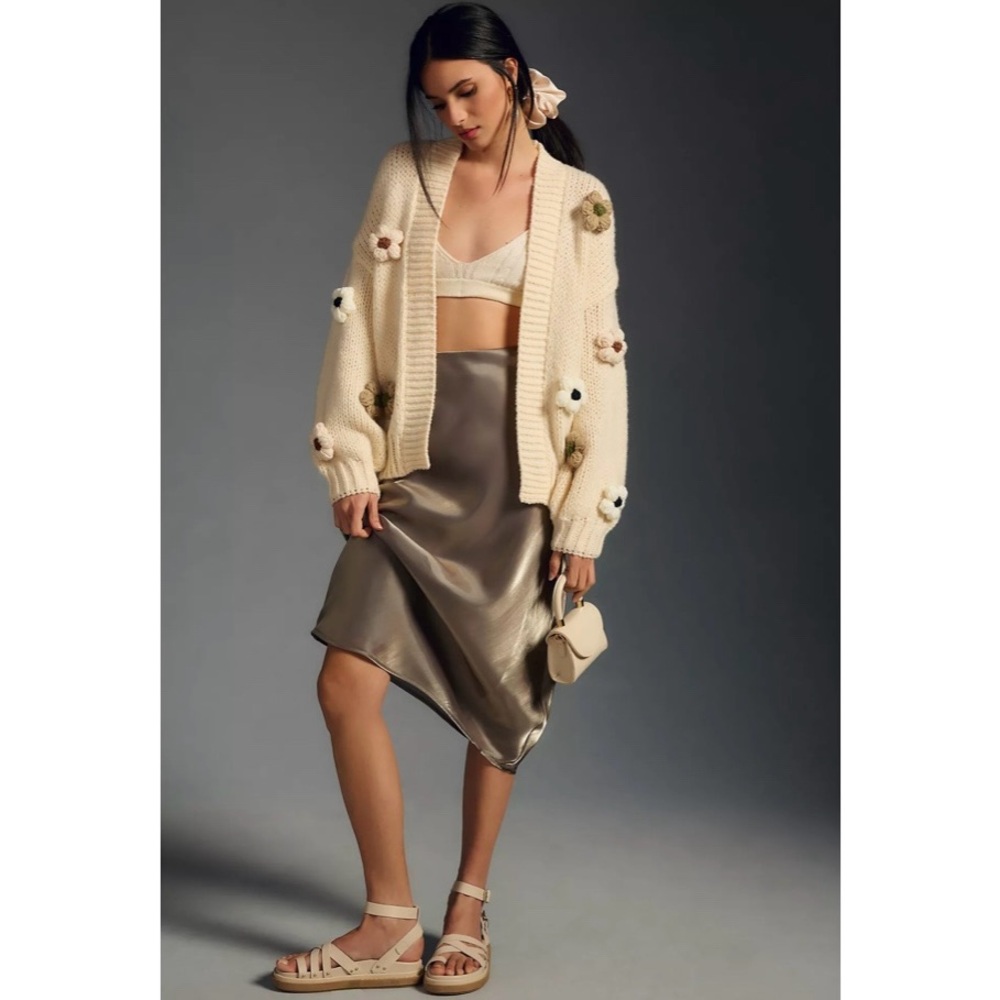 Anthropologie Duchamp The Susannah 3D Flower Cardigan Sweater - Picture 3 of 8